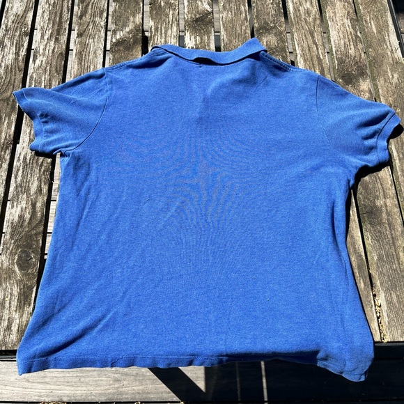 Burberry Men's Blue Polo with Embroidered Chest Logo and Collar Detail - Size XL - Picture 4 of 5